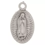 16x10mm Oval Virgin Charm - Antique Silver Plating x1