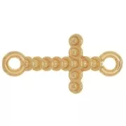 22x11mm 2-ring cross Connector - Fine gold plated x1