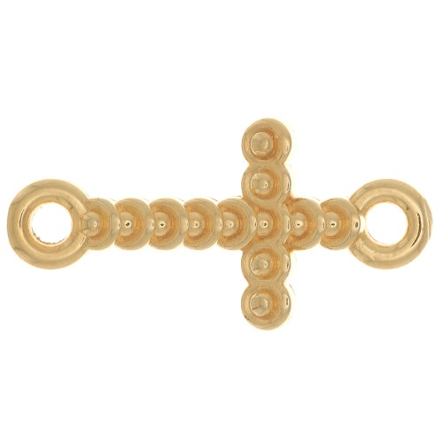 22x11mm 2-ring cross Connector - Fine gold plated x1