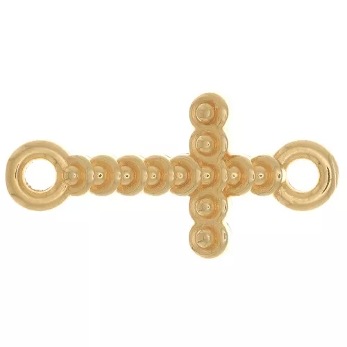 22x11mm 2-ring cross Connector - Fine gold plated x1