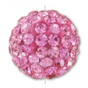 Plasticine round bead rhinestones 12mm Rose x1|raw }}