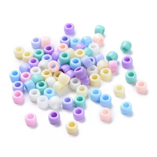 8x6mm Pony beads assortment - Multicolored Pastel Purple x100