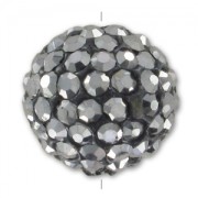 Plasticine round bead rhinestones 12mm Jet Hematite  x1|raw }}