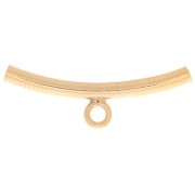 20x6mm Gold filled Tube with charm attachment for 1.5 mm cord x1|raw }}