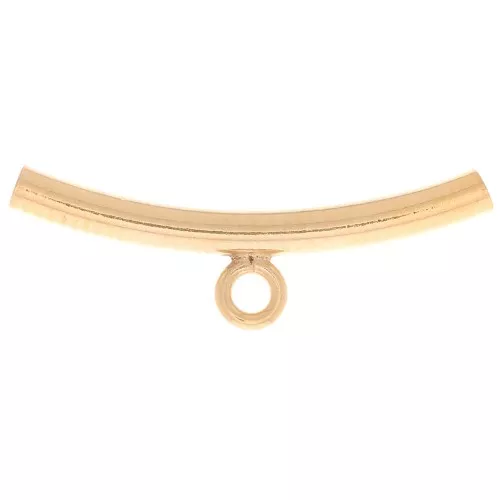 20x6mm Gold filled Tube with charm attachment for 1.5 mm cord x1