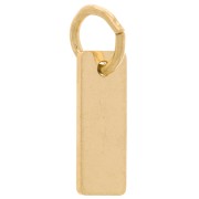 8x3mm Gold filled rectangle Mini charm with open ring x1