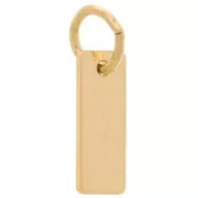 8x3mm Gold filled rectangle Mini charm with open ring x1