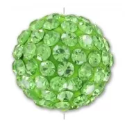 Plasticine round bead rhinestones 10mm Peridot x1