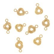 6x5mm Gold filled Mini charm 3 interlaced rings x1