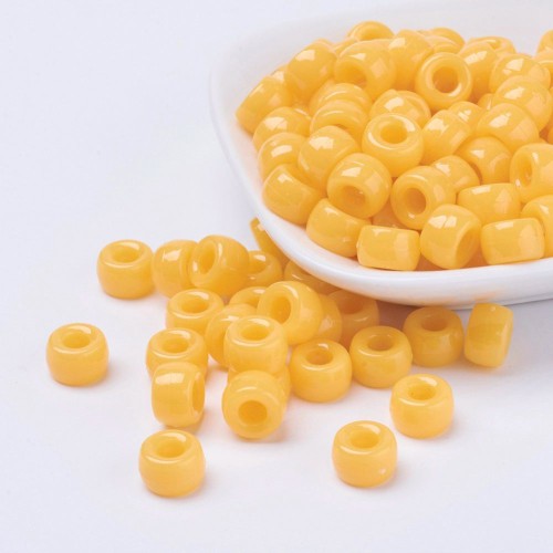 9x6mm Large hole beads - Pony beads - Mustard x50