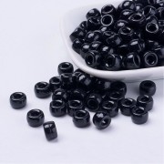 9x6mm Large hole beads - Pony beads - Black x50|raw }}