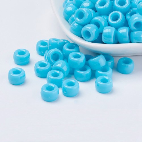 9x6mm Large hole beads - Pony beads - Turquoise x50