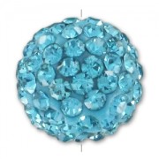 Plasticine round bead rhinestones 10mm Aquamarine x1|raw }}