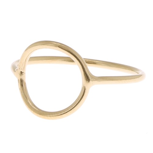 Gold filled Fine ring with hollow circle - Size 54 x1