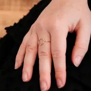 Gold filled Fine ring with hollow circle - Size 54 x1