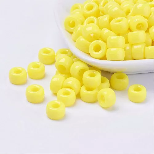 9x6mm Large hole beads - Pony beads - Yellow x50