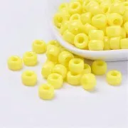 9x6mm Large hole beads - Pony beads - Yellow x50