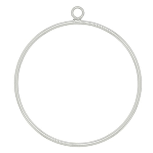 27x25mm 925 Sterling Silver hollowed circle Pendant x1