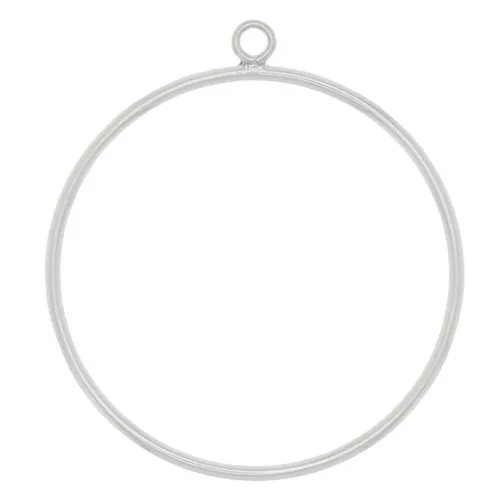 27x25mm 925 Sterling Silver hollowed circle Pendant x1