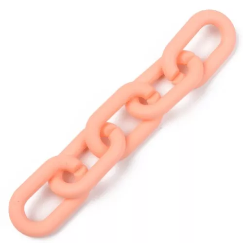27X16mm Oval Acrylic Links - Opaque Mat Coral x10