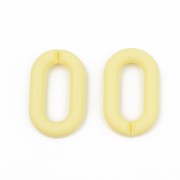 27X16mm Oval Acrylic Links - Opaque Mat Yellow x10