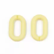 27X16mm Oval Acrylic Links - Opaque Mat Yellow x10