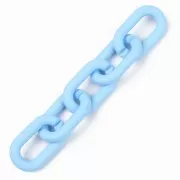 27X16mm Oval Acrylic Links - Opaque Mat light blue x10