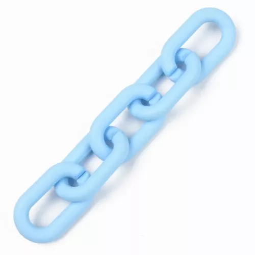 27X16mm Oval Acrylic Links - Opaque Mat light blue x10