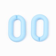 27X16mm Oval Acrylic Links - Opaque Mat light blue x10