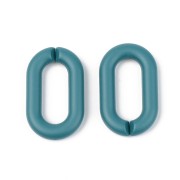27X16mm Oval Acrylic Links - Opaque Mat Duck Green x10