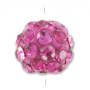 Plasticine round bead rhinestones 8mm Rose x1|raw }}