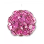 Plasticine round bead rhinestones 8mm Rose x1