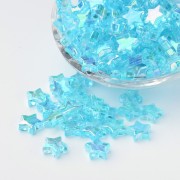 11mm Iridescent star beads - Blue AB x50