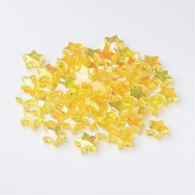 11mm Iridescent star beads - Yellow AB x50|raw }}