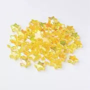 11mm Iridescent star beads - Yellow AB x50