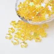 11mm Iridescent star beads - Yellow AB x50