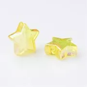 11mm Iridescent star beads - Yellow AB x50