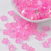 11mm Iridescent star beads - Rose AB x50