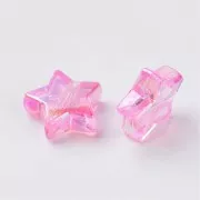 11mm Iridescent star beads - Rose AB x50