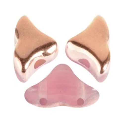 6x10mm Glass beads Hélios® by Puca® - Pink Opal Capri Gold x10g