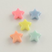 Iridescent star beads - 14 mm - Multicolored Pastel x50|raw }}