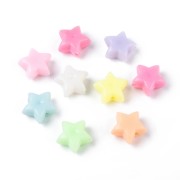 Star Beads - 11 mm - Multicolored Pastel x50|raw }}