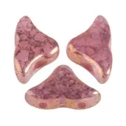 6x10mm Glass beads Hélios® by Puca® - Pink Opal Bronze x10g
