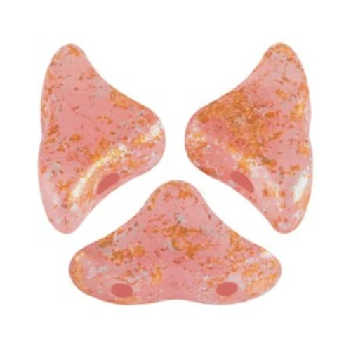 6x10mm Glass beads Hélios® by Puca® - Pink Opal Tweedy x10g