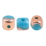 2.5x3mm Minos® by Puca® - Opaque Blue Turquoise Capri Gold x5g
