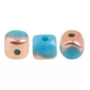 2.5x3mm Minos® by Puca® - Opaque Blue Turquoise Capri Gold x5g