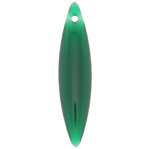 25x5.5mm Metal and epoxy resin navettes - Fir green x 10