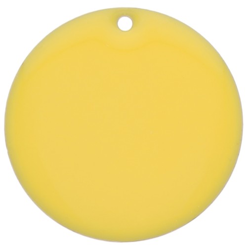 25mm Metal and epoxy resin round sequin - Yellow x1