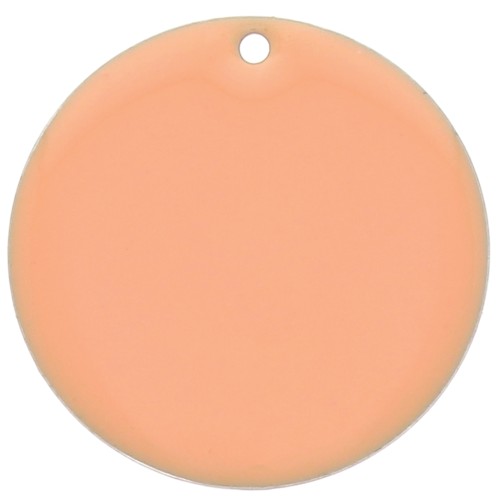 25mm Metal and epoxy resin round sequin - Light pink x1