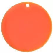 25mm Metal and epoxy resin round sequin - Orange x1